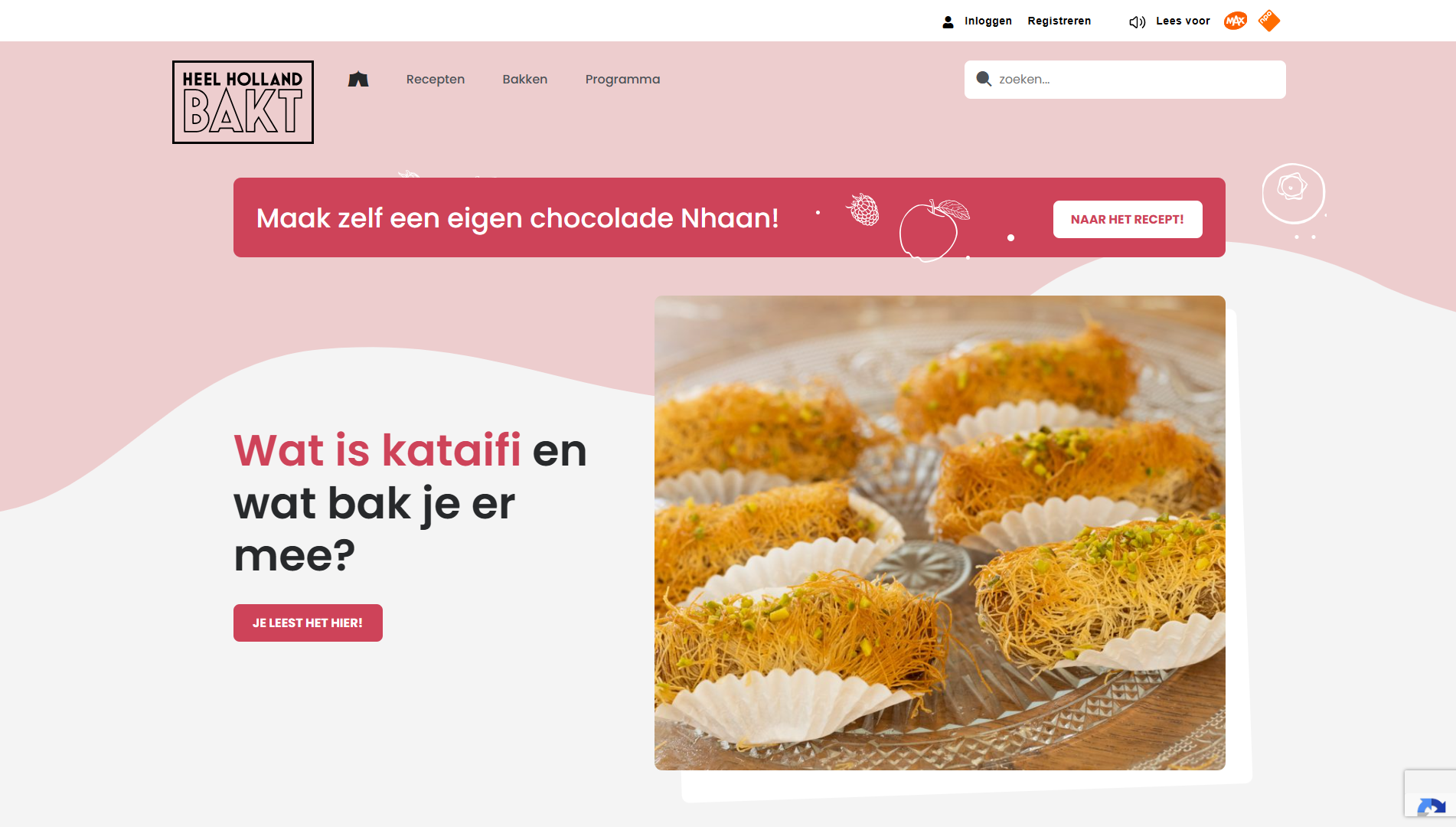De website van Heel Holland Bakt.