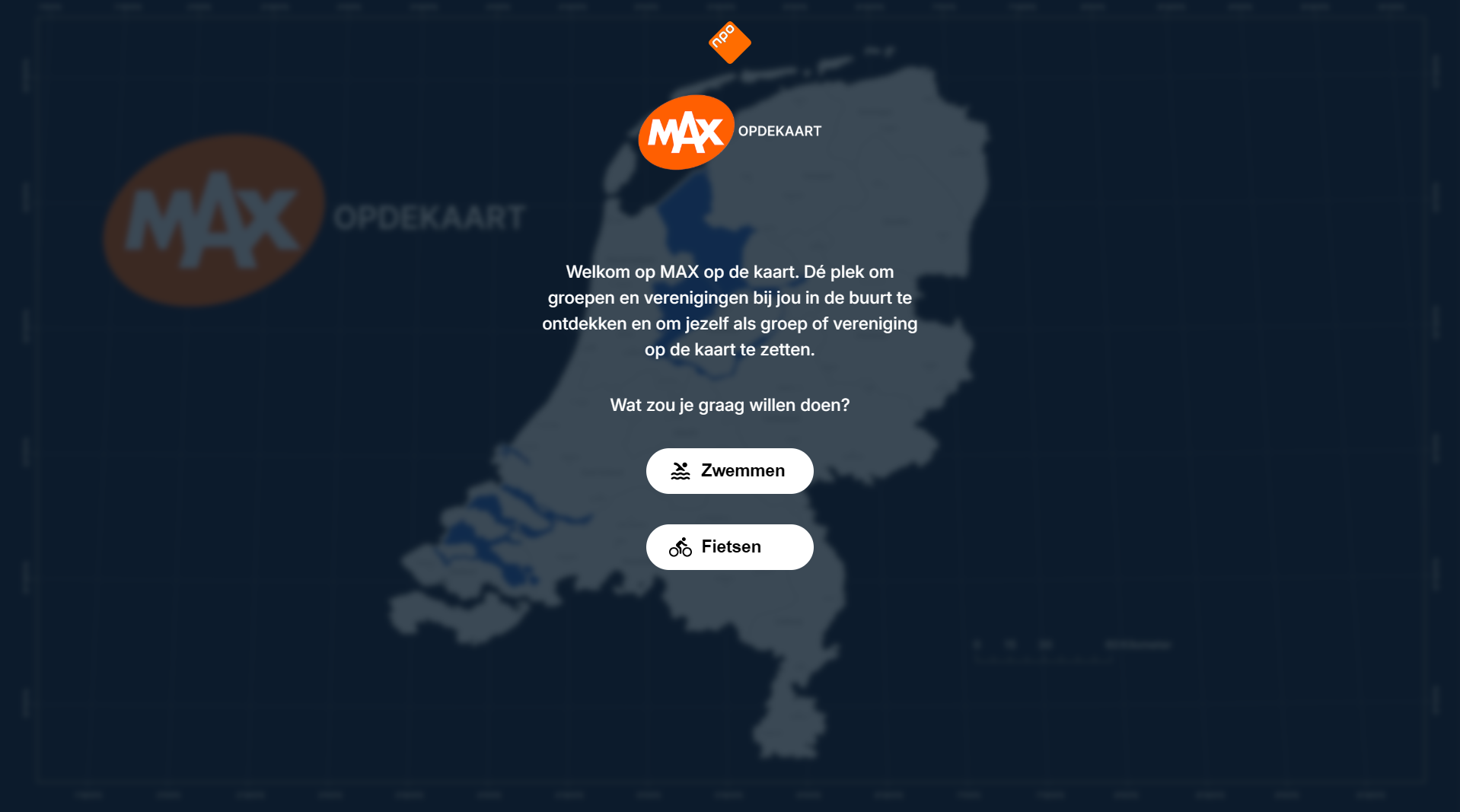 De website van MAX op de Kaart.